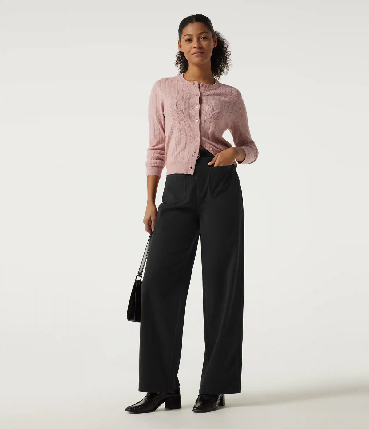 High Waisted Straight Leg Velvet Casual Pants with Pockets