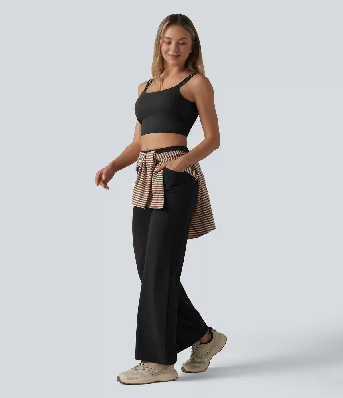 Mid Rise Bootcut Yoga Pants with Pockets