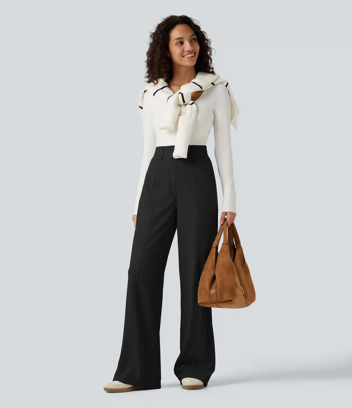 Halara Flex™ High Waisted Straight Leg Waffle Work Pants with Pockets
