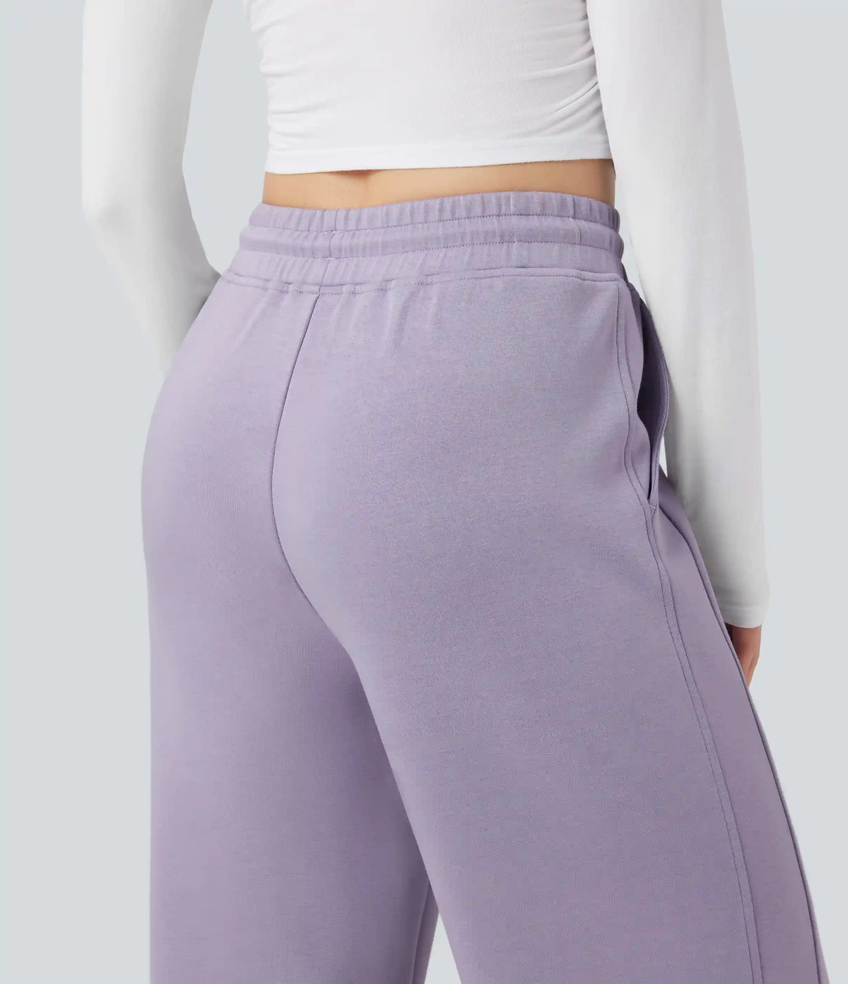 High Waisted Drawstring Casual Pants with Pockets