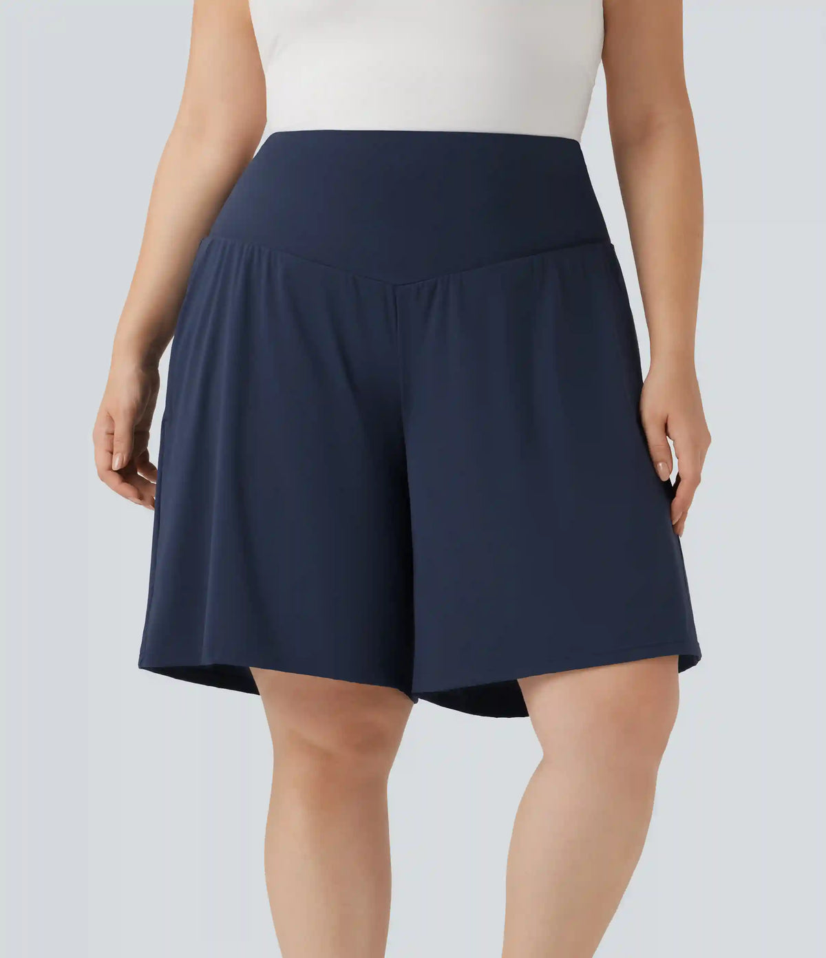Plus Size SoftlyZero™ Airy High Waisted InstantCool Yoga Bermuda Shorts with Pockets