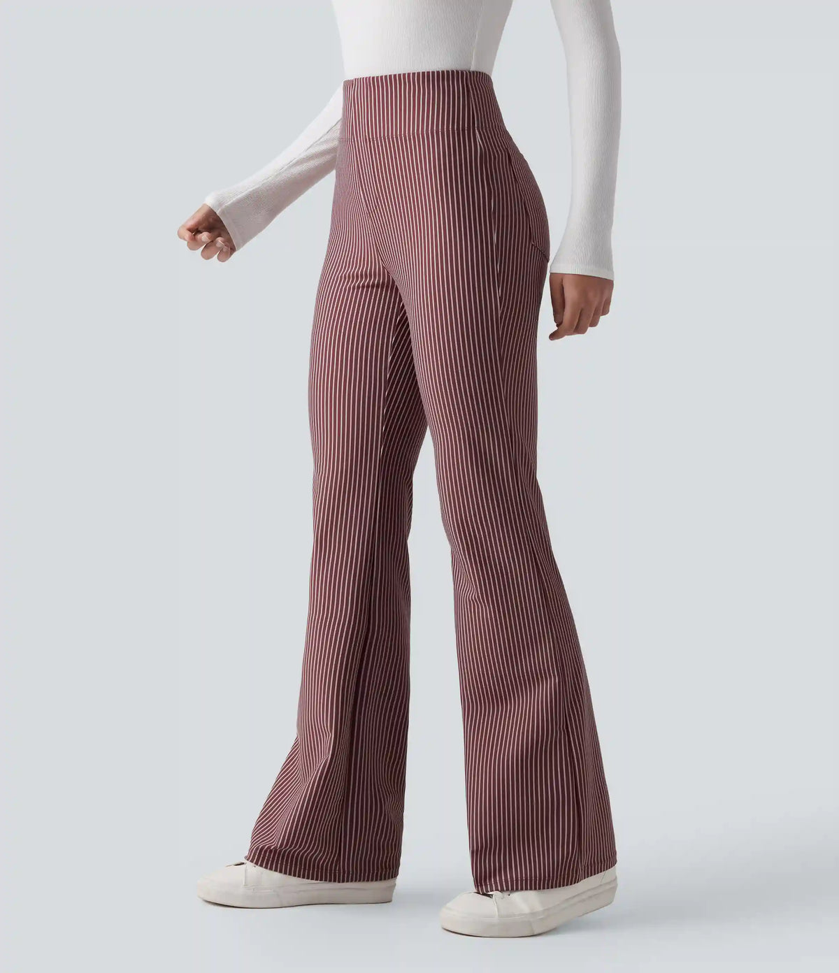 Halara Flex™ High Waisted Striped Work Flare Pants with Pockets