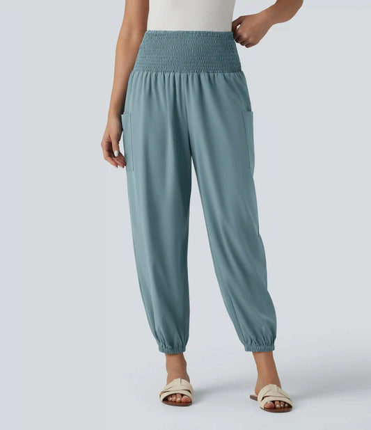 Breezeful™ Ultra High-Waist Shirred Quick Dry Resort Joggers with Pockets