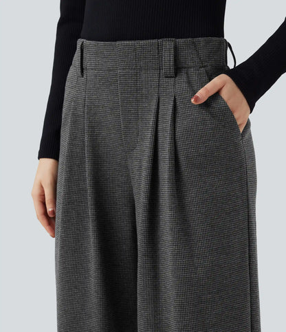 Halara Flex™ High Waisted Houndstooth Work Baggy Pants with Pockets