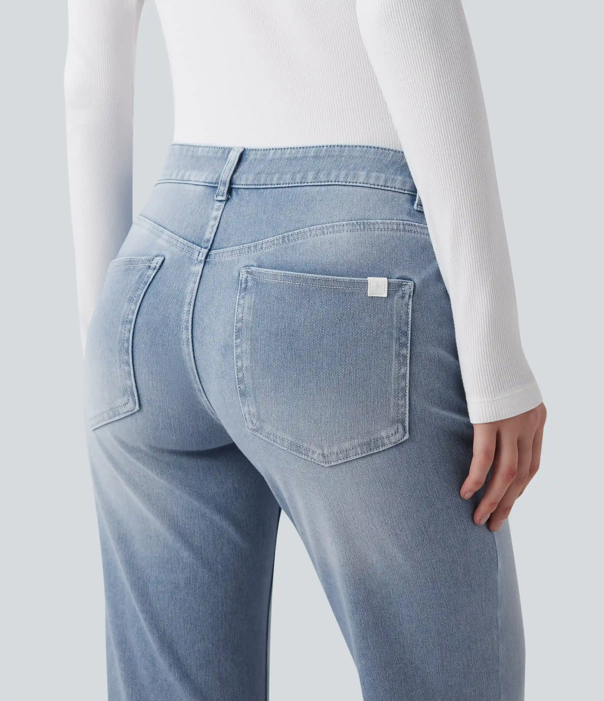 Halara Flex™ Low Rise Flare Washed Casual Jeans with Pockets