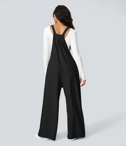Pockets Waffle Casual Overalls