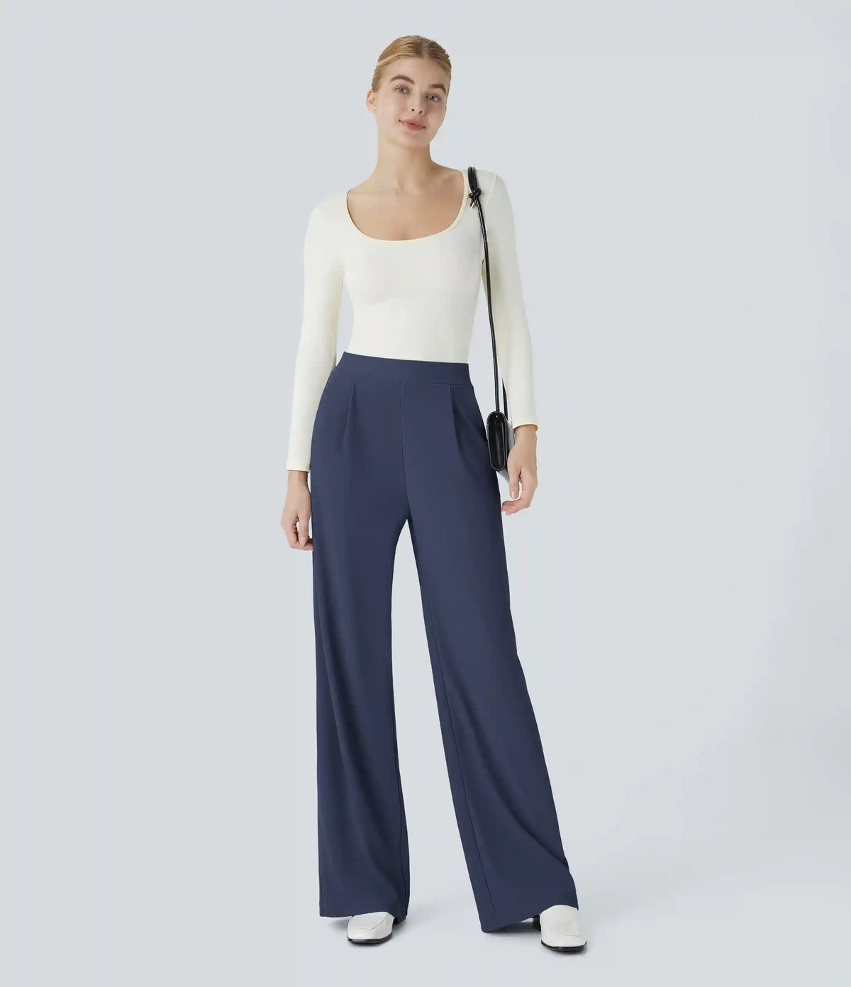 Halara Flex™ High Waisted Body Sculpt Waist-Slimming Pocket Wide Leg Micro Waffle Work Pants