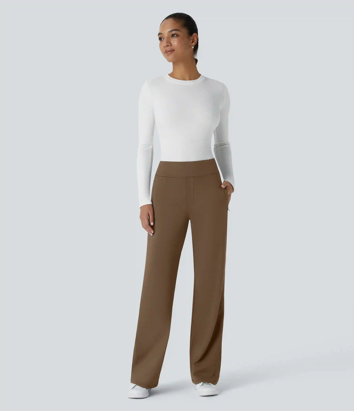 Halara Flex™ DayStretch Mid Rise Side Zipper Pocket Work Flare Pants