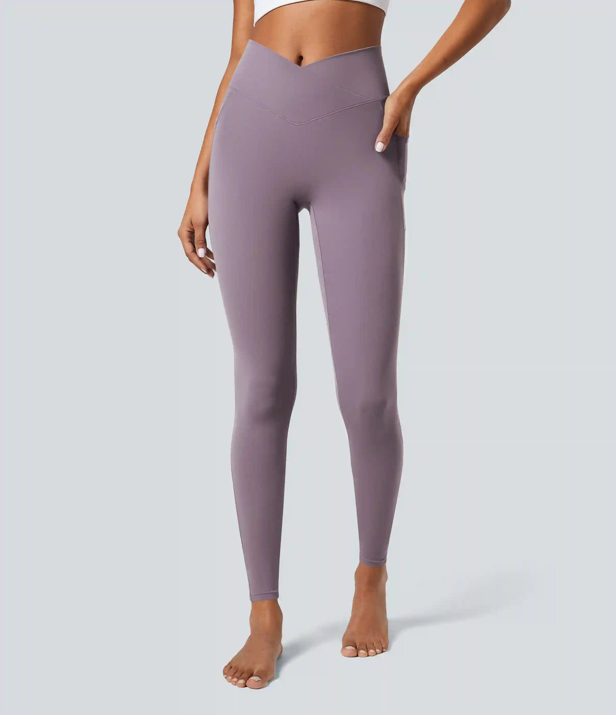 SoftlyZero™ Crossover Pocket Plain Leggings