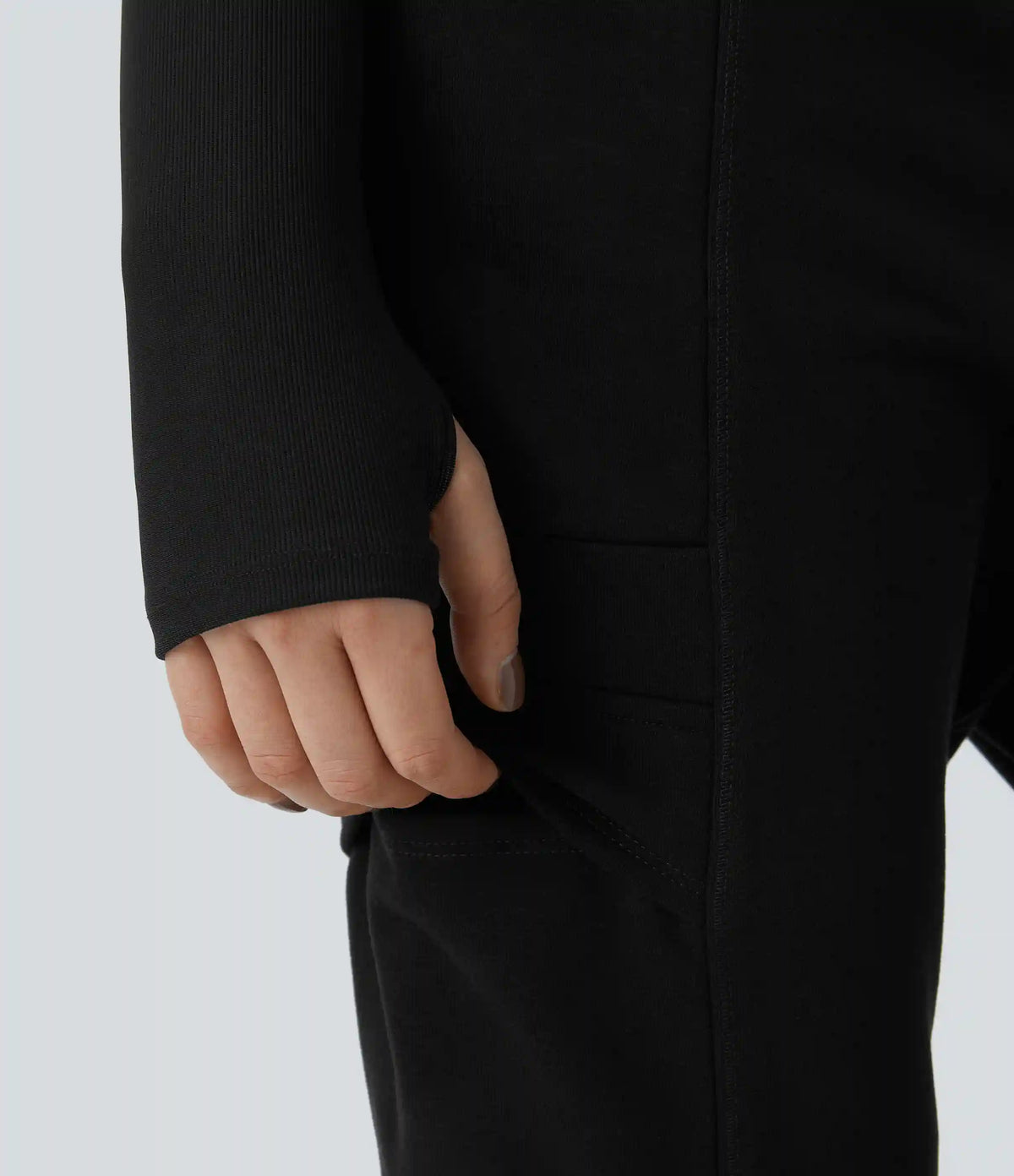 High Waisted Foldover Pocket Harem Fleece Casual Cargo Joggers