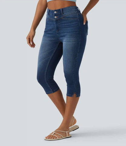 Halara Flex™ High Waisted Split Capri Casual Slim Jeans with Pockets