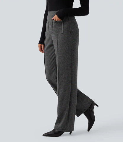 Halara Flex™ High Waisted Straight Leg Houndstooth Work Pants with Pockets