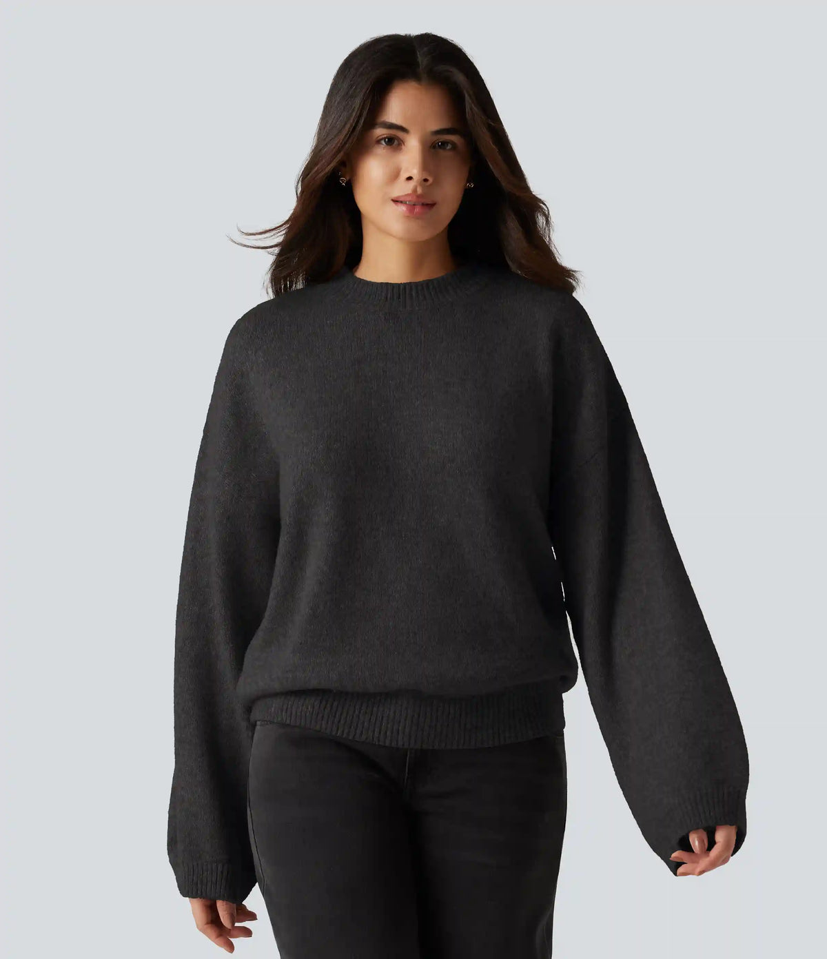 Stand Collar Long Sleeve Work Sweater
