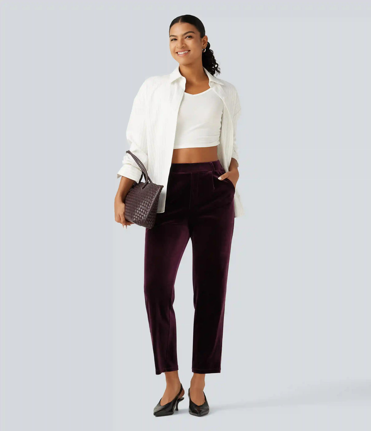 Halara Flex™ High Waisted Velvet Work Pants with Pockets