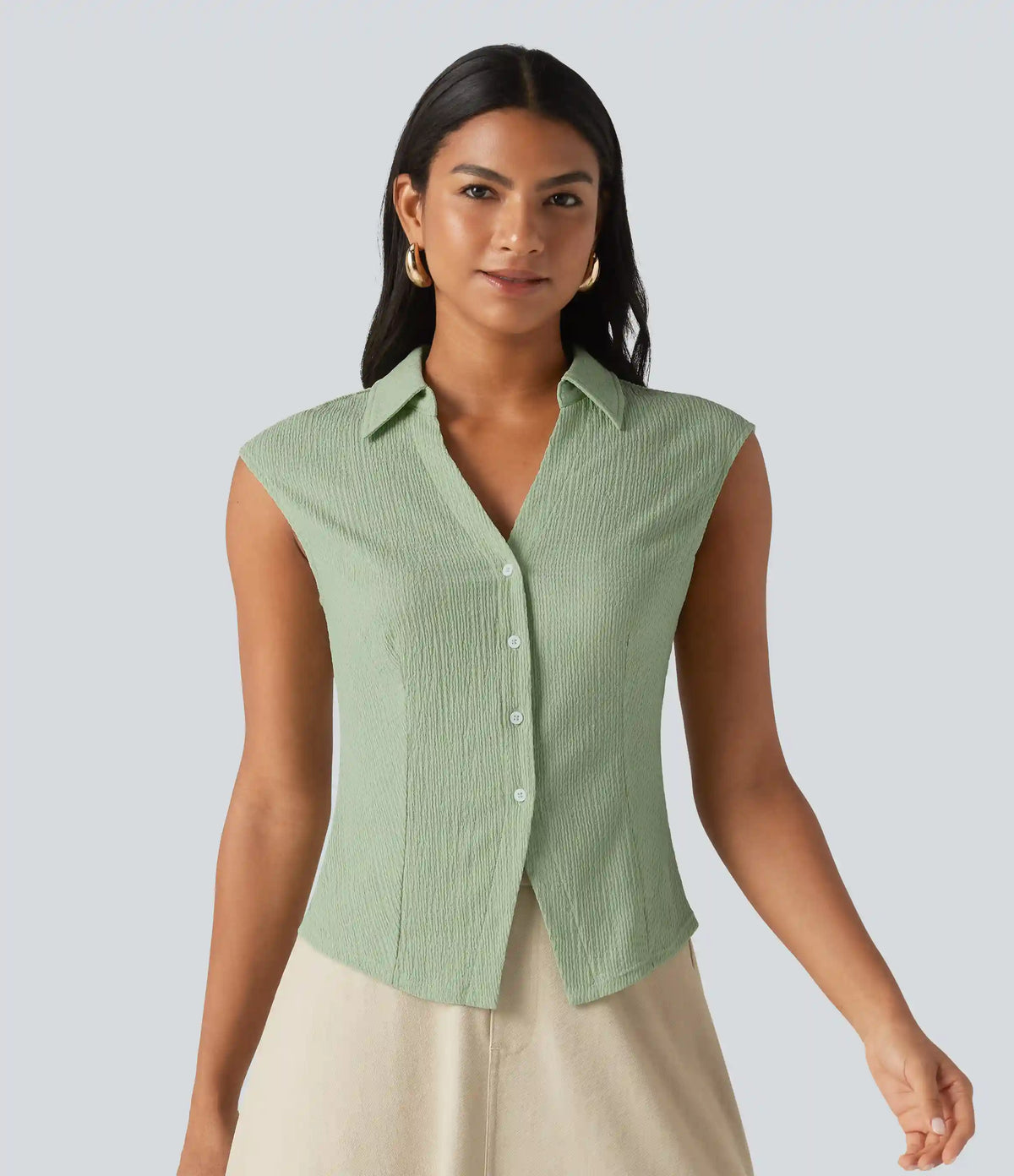 Sleeveless Casual Shirt