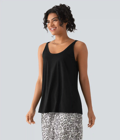 U Neck Relaxed Casual Tank Top