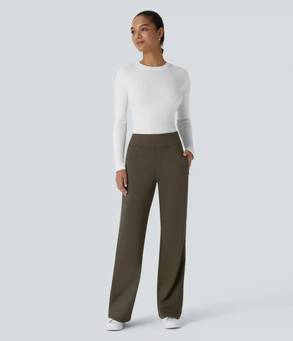 Halara Flex™ DayStretch Mid Rise Side Zipper Pocket Work Flare Pants