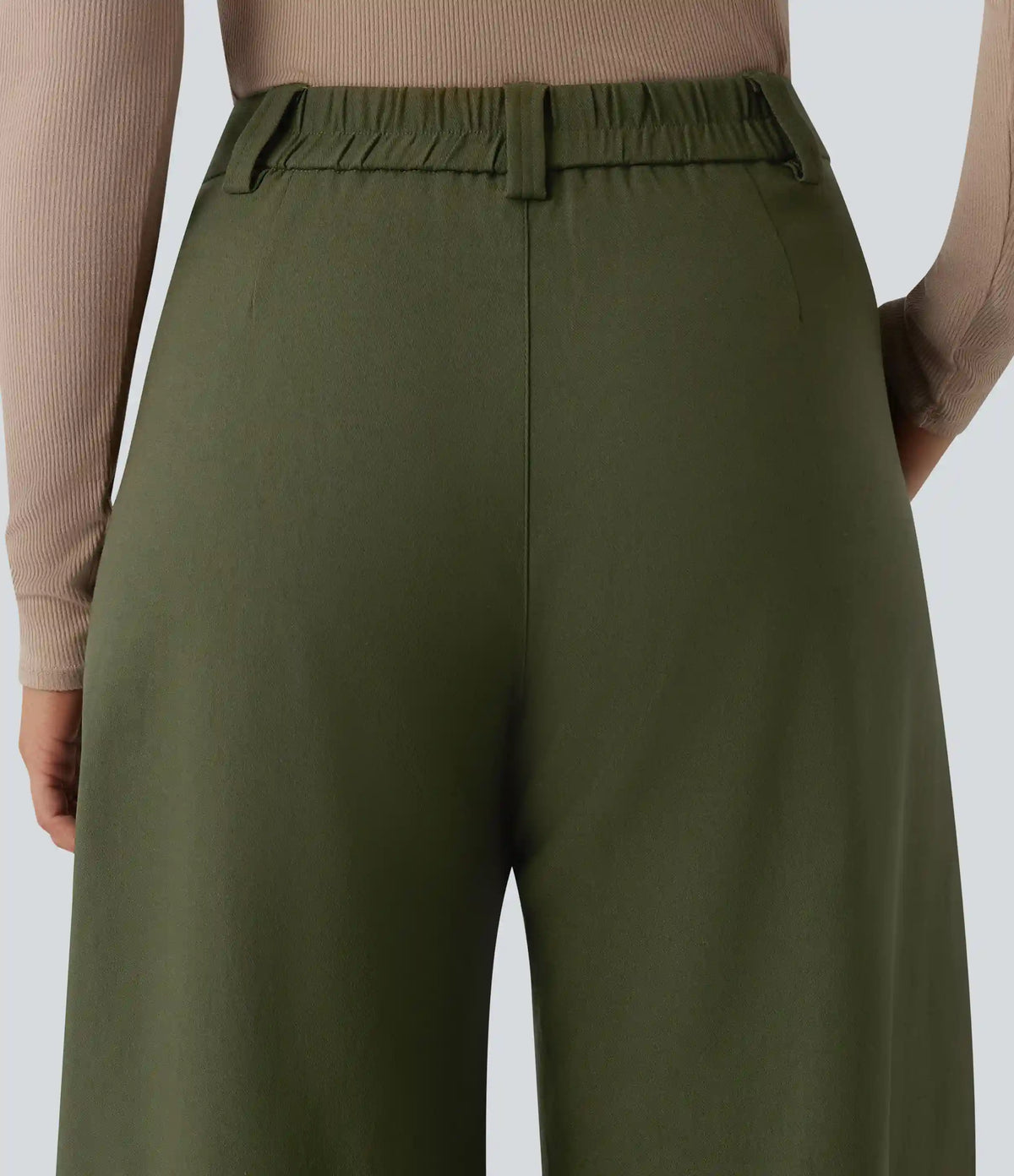 Mid Rise Work Barrel Leg Pants with Pockets