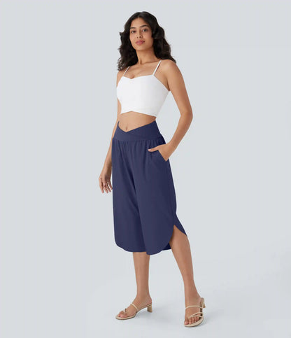 Breezeful™ High Waisted Crossover Pocket Quick Dry Capri Pants