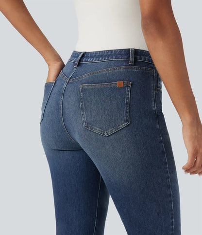 Halara Flex™ Mid Rise Slim 7/8 Causal Jeans with Pockets