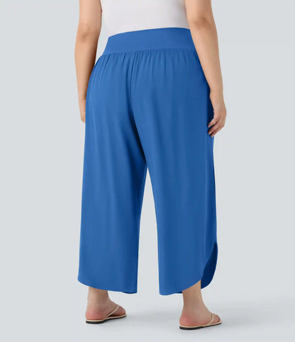 Plus Size Breezeful™ High Waisted Tummy Control Hem Quick Dry Pants with Pockets