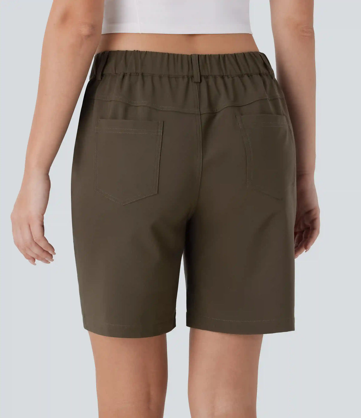 Water Repellent Mid Rise Zipper Pockets Hiking Shorts 7''