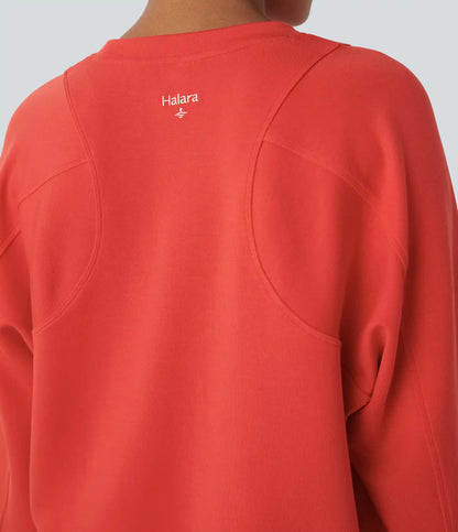 SpacerTek™ Round Neck Raglan Sleeve Solid Casual Sweatshirt