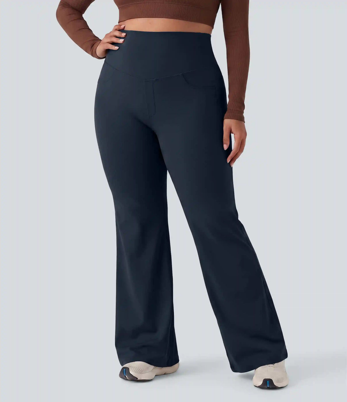 Plus Size DayStretch High Waisted Tummy Control Wide Leg Baggy Yoga Pants with Pockets
