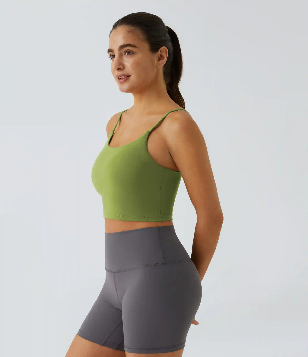 Basic Padded Workout Cropped Low Support Tank Top A-D Cups