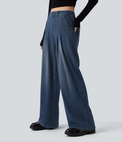Halara Flex™ Mid Rise Wide Leg Casual Jeans with Pockets