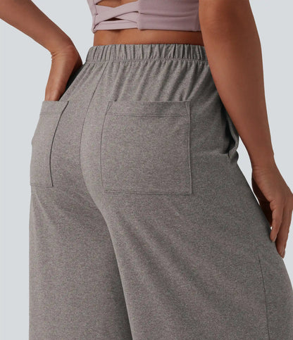 High Waisted Wide Leg Yoga Pants with Pockets
