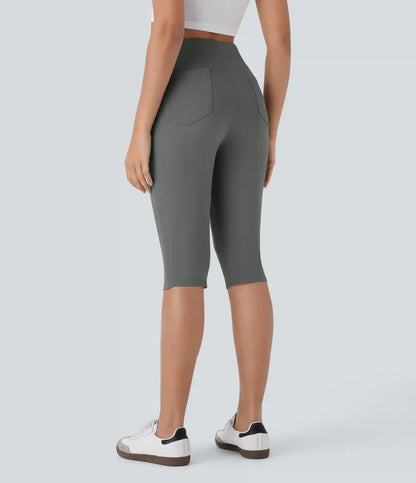 High Waisted Pocket Pedal Pusher Casual Pants