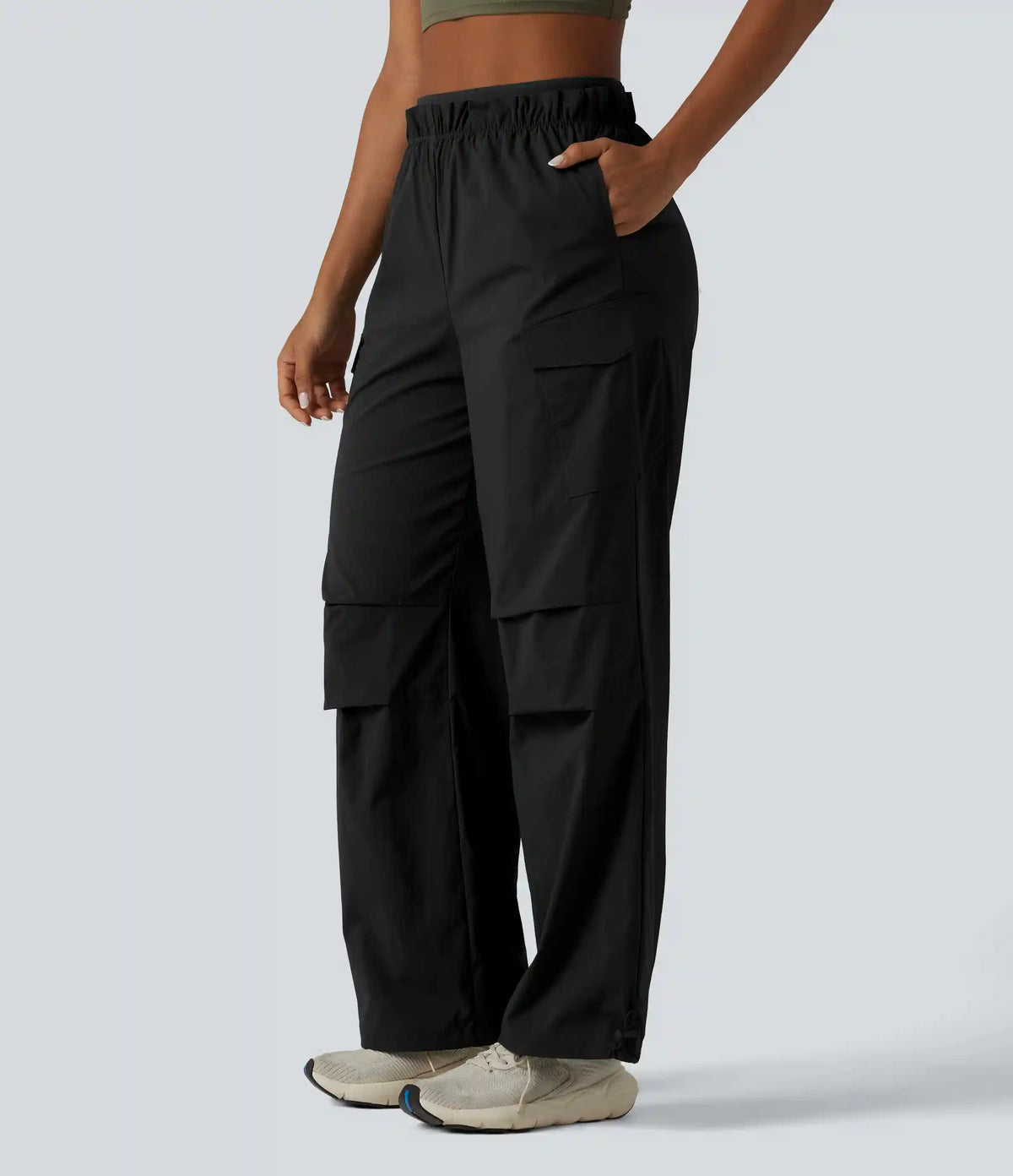High Waisted Baggy Hiking Cargo Joggers with Pockets
