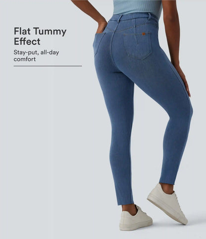 Halara Flex™ High Waisted Tummy Control Denim Casual Leggings with Pockets