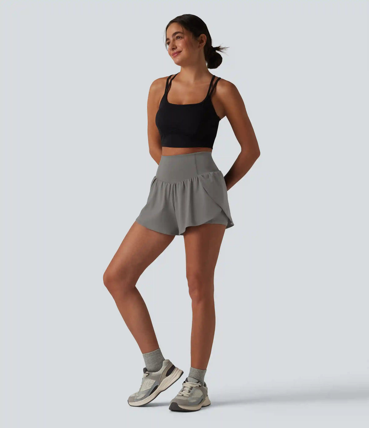 SoftlyZero™ Airy High Waisted Tummy Control 2-in-1 Curved Hem InstantCool Yoga Shorts 3'' with Pockets