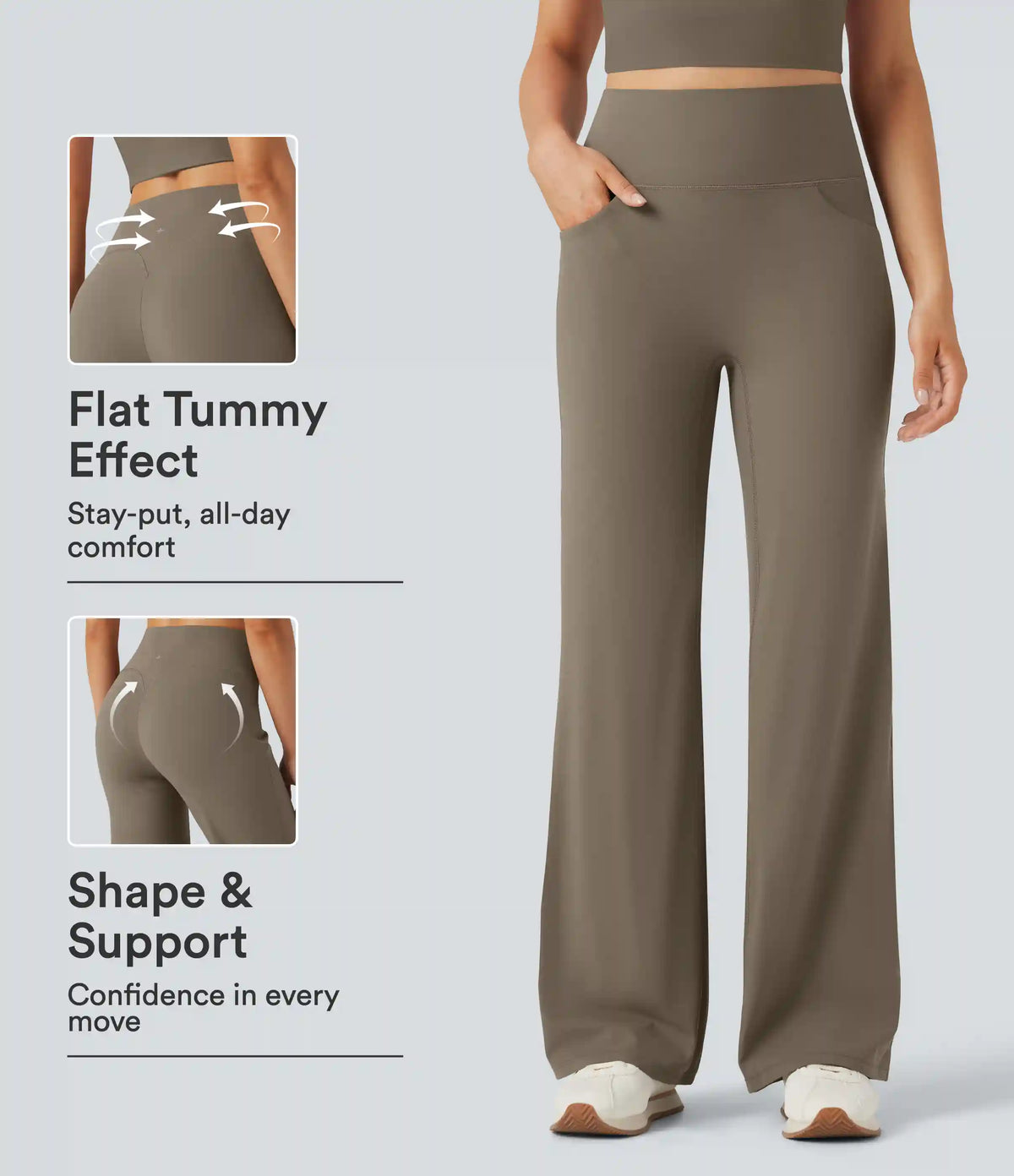 Halara UltraSculpt™ High Waisted Tummy Control Straight Leg Yoga Pants with Pockets