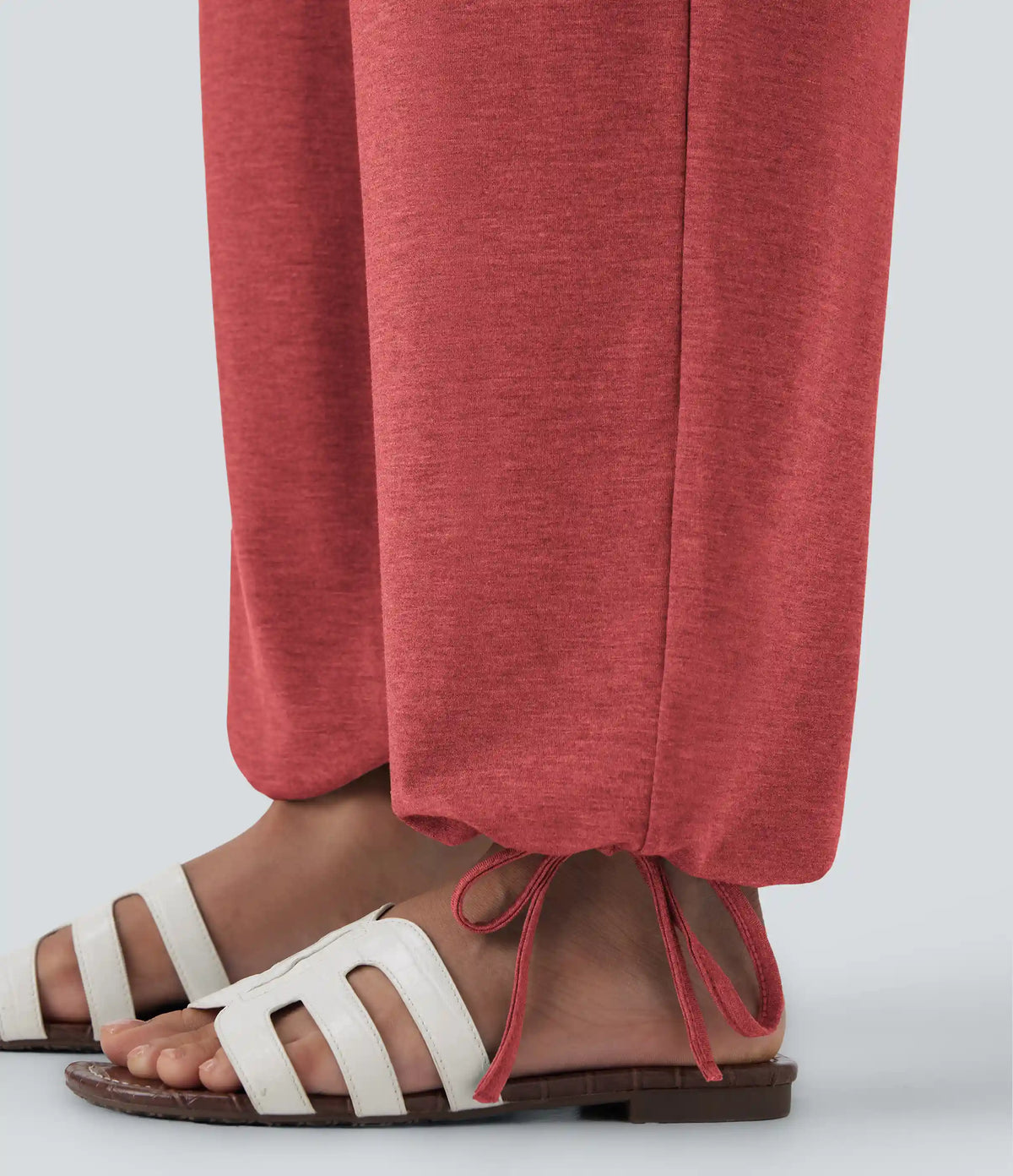 Crossover High Waisted Pocket Drawstring Casual Joggers