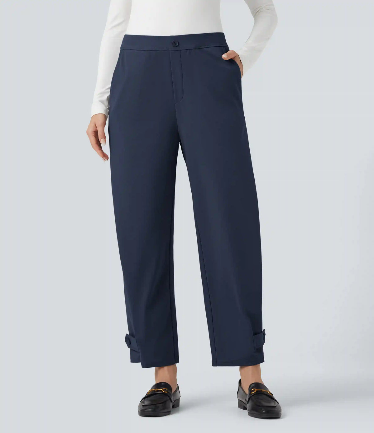 Halara Flex™ DayStretch Mid Rise Adjustable Pant Width Work Tapered Pants with Pockets