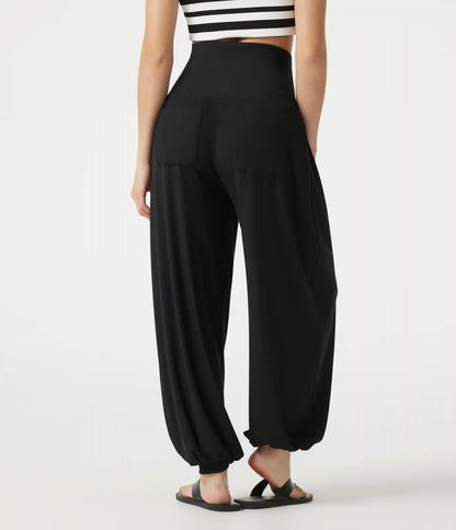 High Stretch Ribbed High Waisted Tummy Control Casual Joggers with Pockets