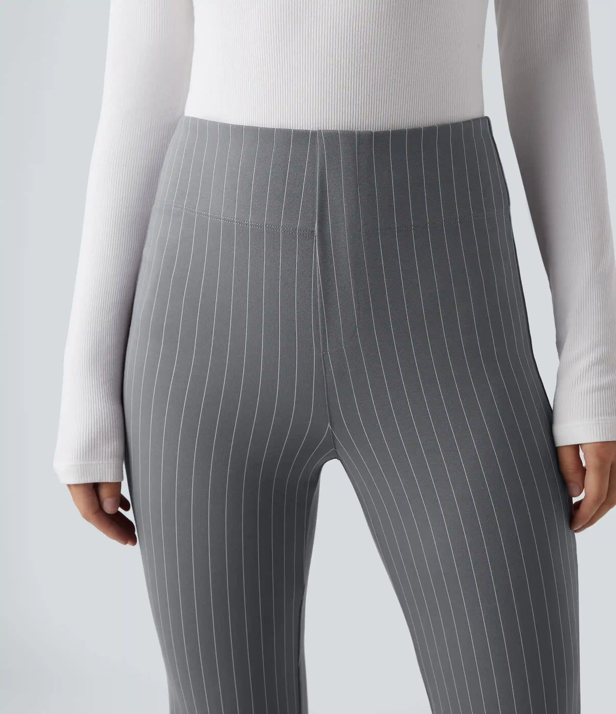 Halara Flex™ High Waisted Striped Work Flare Pants with Pockets
