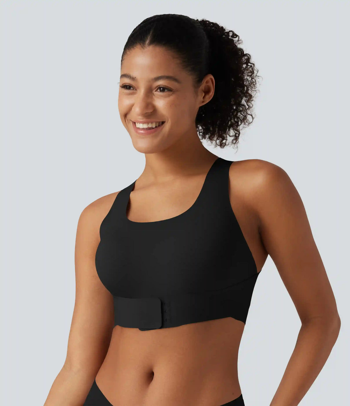 U Neck Crisscross Casual Bralette with Built-in Bra for B-DD Cups