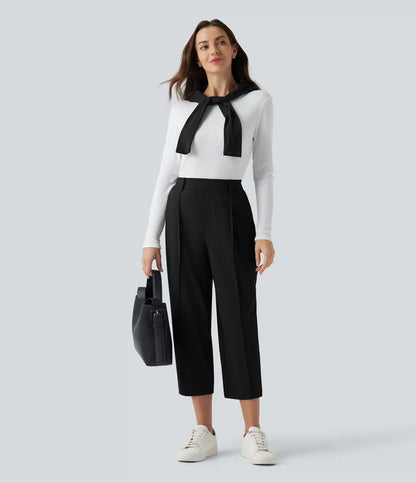 Halara Flex™ DayStretch High Waisted Cropped Work Tapered Pants with Pockets