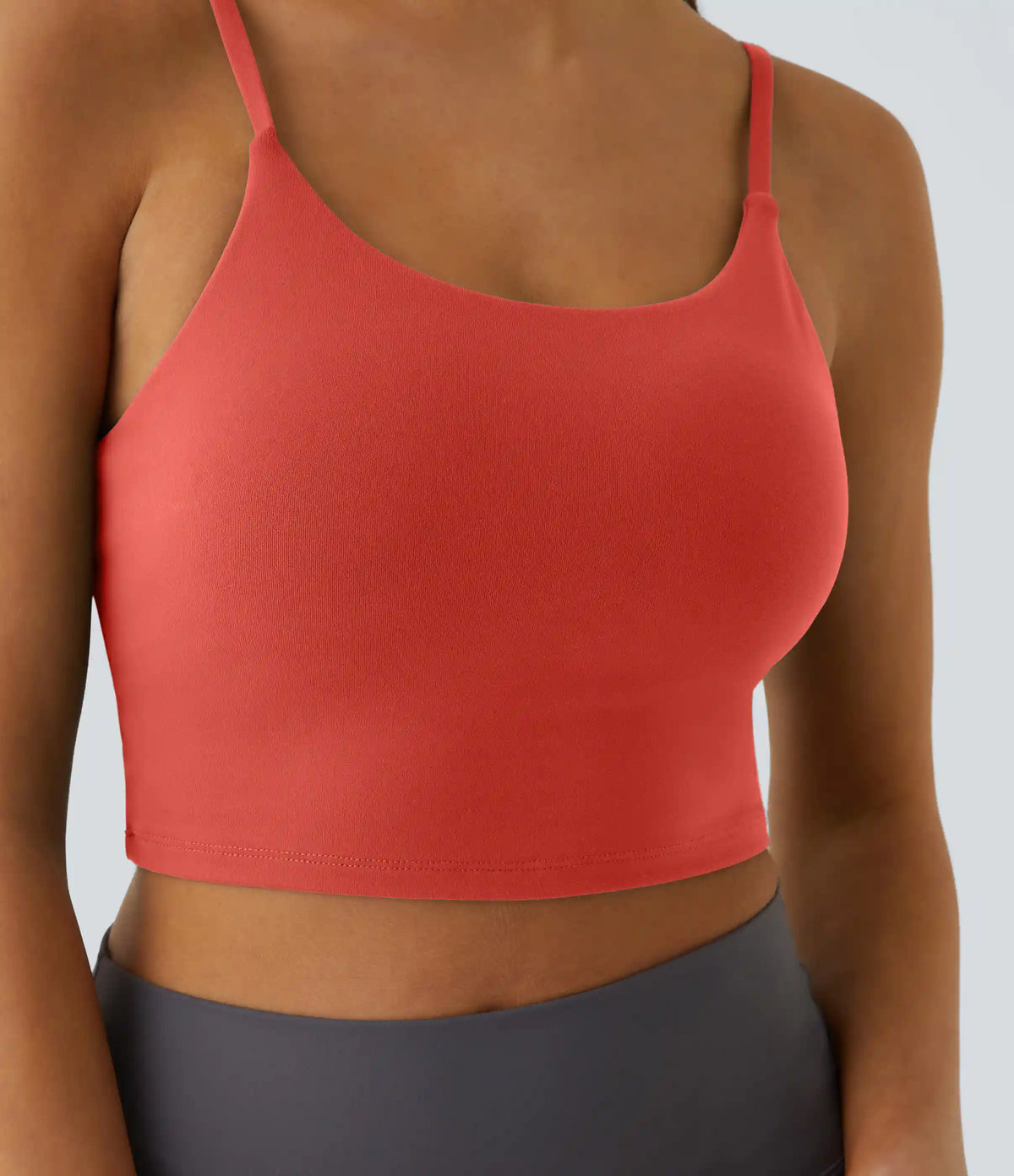 Basic Padded Workout Cropped Low Support Tank Top A-D Cups
