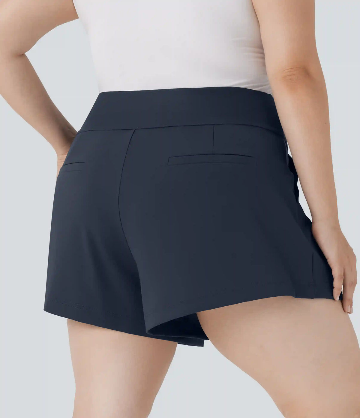 Plus Size DayStretch High Waisted Work Shorts with Pockets