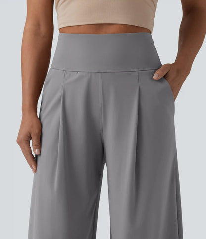 SoftlyZero™ Airy High Waisted Tummy Control Wide Leg Baggy InstantCool Casual Pants with Pockets
