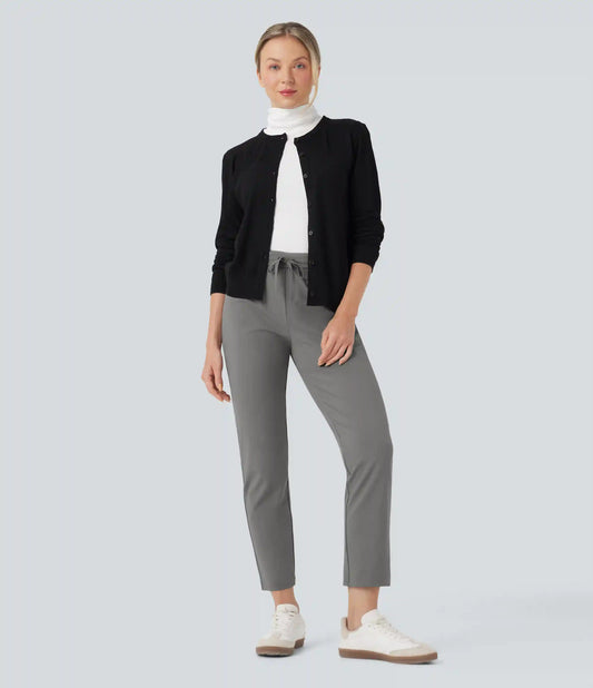 Halara Flex™ DayStretch Foldover High Waisted Drawstring 7/8 Slim Work Pants with Pockets