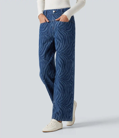 Halara Flex™ Mid Rise Casual Straight Leg Jeans with Pockets