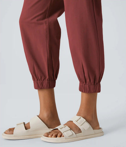 Mid Rise Casual Joggers with Pockets