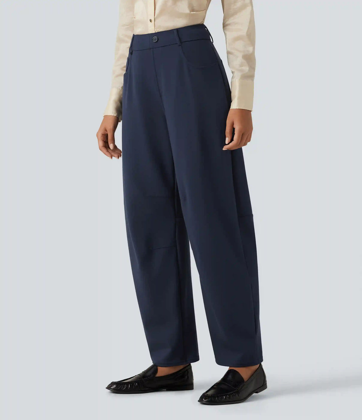 Halara Flex™ Mid Rise Barrel Leg Work Pants with Pockets