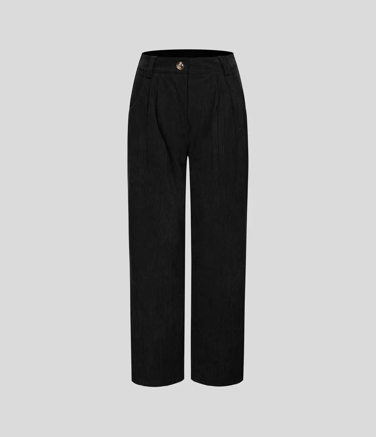 Mid Rise Zipper Pocket Corduroy Casual Pants